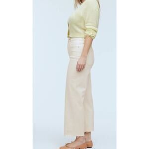 Madewell The Perfect Vintage Wide-Leg Crop Jean White Raw Hem 28 Tall